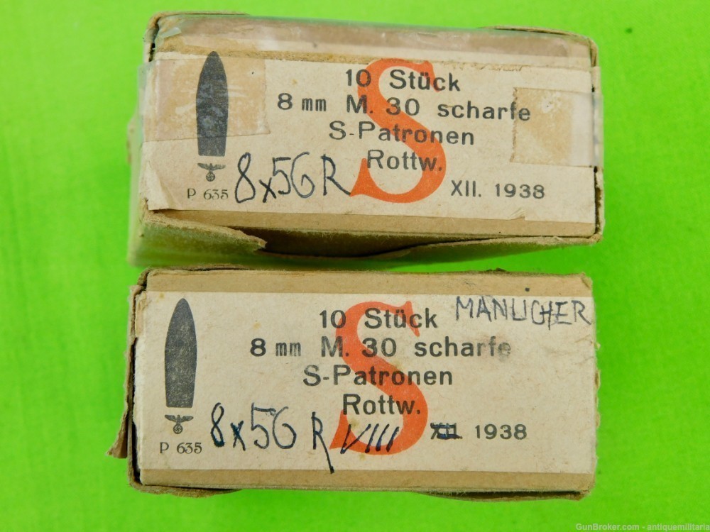 Set 2 German Austrian WW2 Steyr Mannlicher 8 X 56 10 Round Ammo Box w Clips-img-1