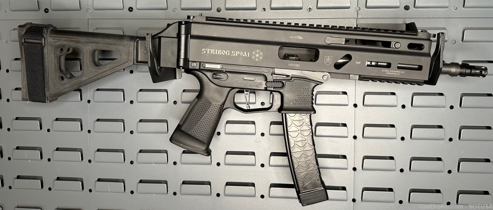  GRAND POWER Stribog SP9 A1 9mm 8" 30rd Pistol TB w/ Folding Brace- Black-img-1