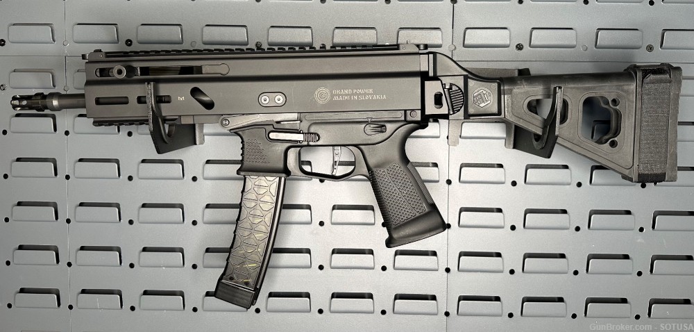  GRAND POWER Stribog SP9 A1 9mm 8" 30rd Pistol TB w/ Folding Brace- Black-img-0