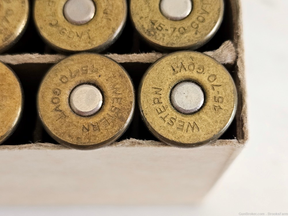 Vintage Western Bullseye 20 Cartridges 45-70 Govt Lubaloy-img-5