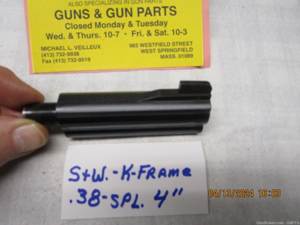 Smith & Wesson 4" barrel for a { K } frame .38 special  full lug.-img-3