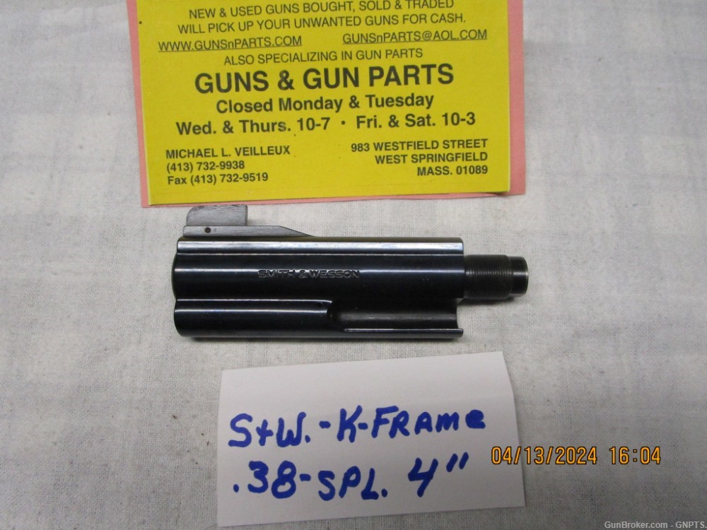 Smith & Wesson 4" barrel for a { K } frame .38 special  full lug.-img-4