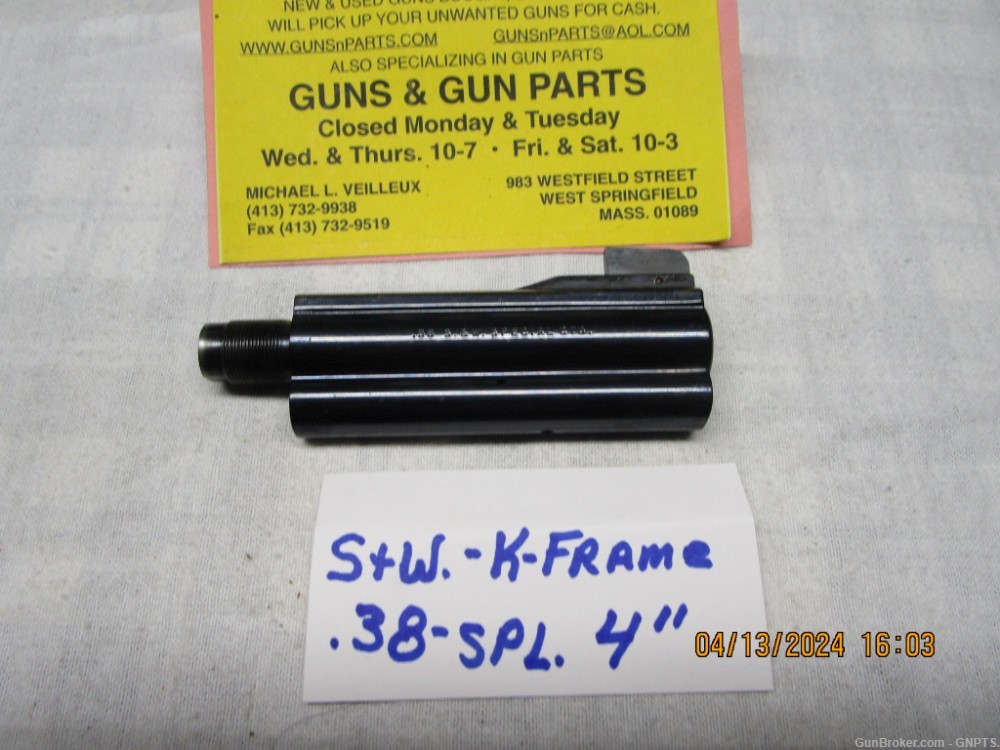 Smith & Wesson 4" barrel for a { K } frame .38 special  full lug.-img-2