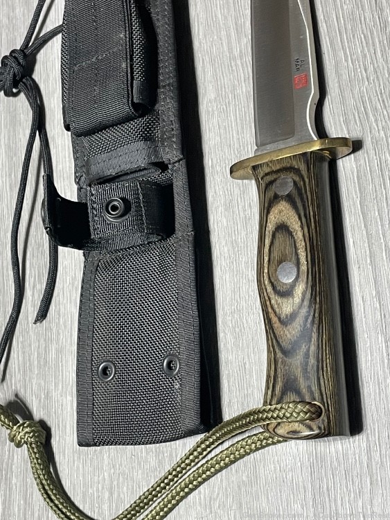 Al Mar Knife Dagger Vintage with Eagle USA Sheath -img-2