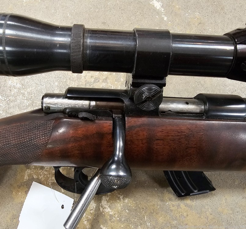Winchester 69A .22 LR. Rifle with JC Higgins 3x optic/ Weaver rings-img-11