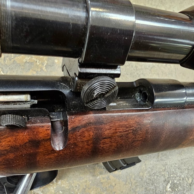 Winchester 69A .22 LR. Rifle with JC Higgins 3x optic/ Weaver rings-img-12