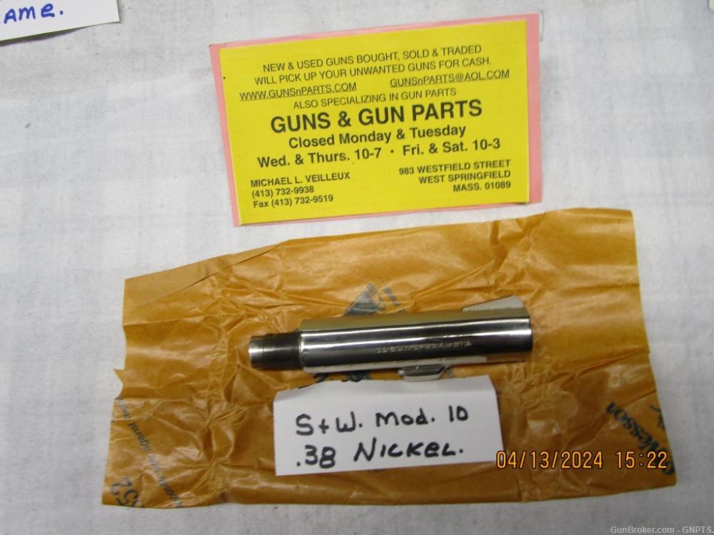 Smith & Wesson model 10-4'' barrel .38 special Nickel new.-img-1