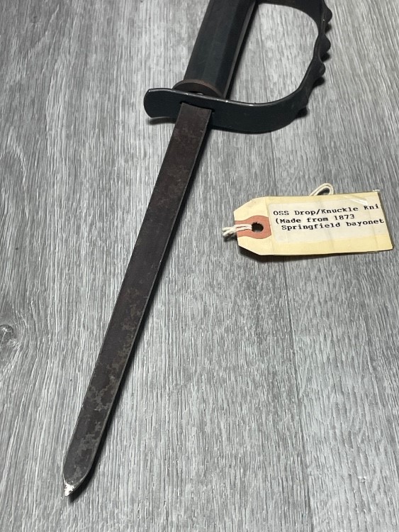 OSS Drop Knuckle Knife Made from 1873 Springfield Bayonet Original -img-5