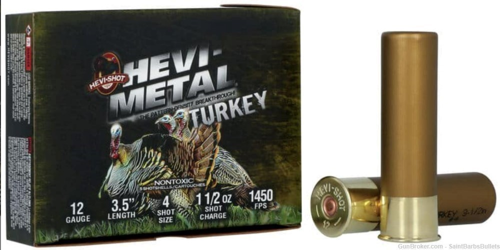 HEVI-Metal Turkey 12 Gauge 3.5" 1450 fps 1 1/2oz. #4/5 Steel and Bismuth-5R-img-0
