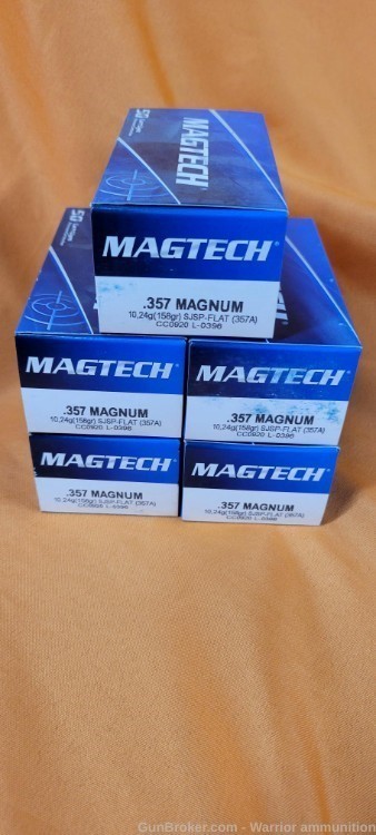 250 rds Magtech .357 Mag 158 grain Semi-Jacketed Soft Point Flat-img-0