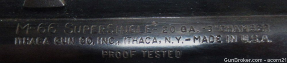 Ithaca M-66 RS Slug Gun, Super Single 20 Ga, 22 in Sights, Excellent-img-16