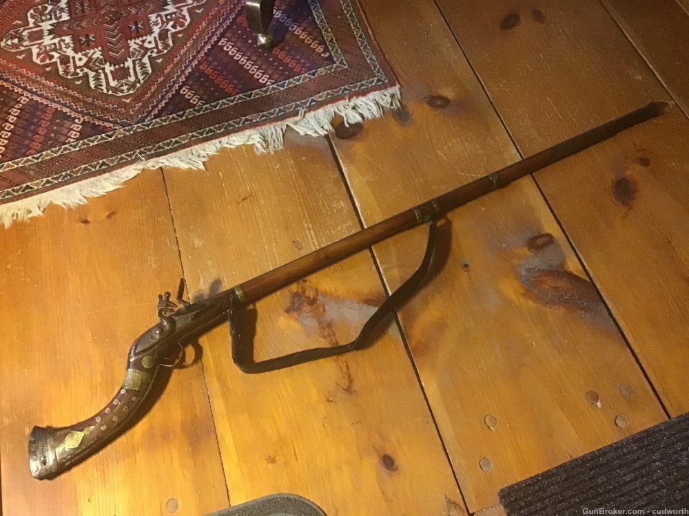 Afghanistan Jezail Rifle with British East India Co. Lock  dated 1797 -img-38