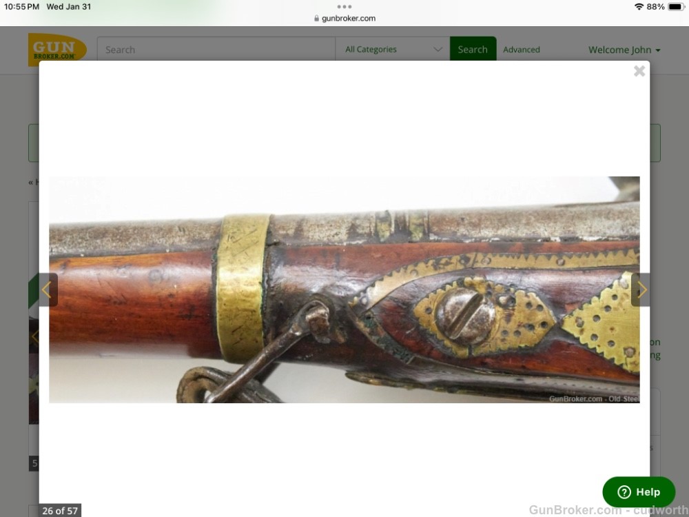Afghanistan Jezail Rifle with British East India Co. Lock  dated 1797 -img-24