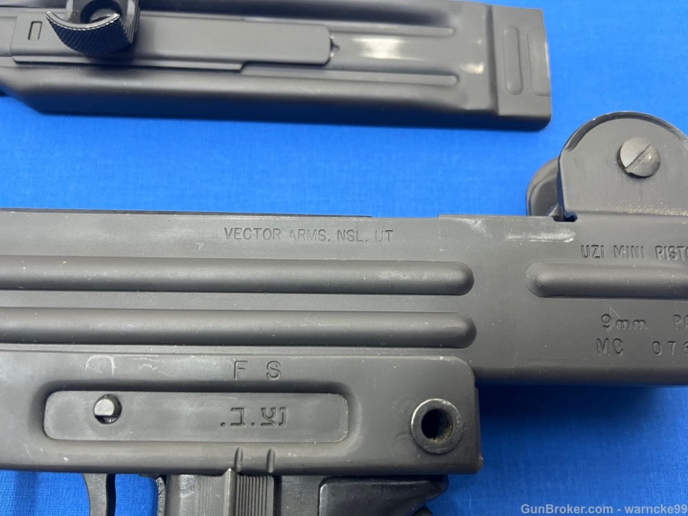 Ultra Rare NOS Vector Arms Mini Uzi Pistol, 9mm, Penny Start!-img-4