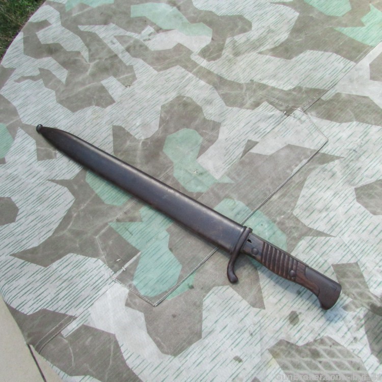 IMPERIAL GERMAN WWI 1898/05 BUTCHER BLADE BAYONET WITH SCABBARD DATED 1917-img-2
