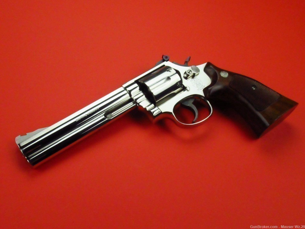 Rare  early 1980'S 586 Nickel Smith & Wesson Revolver 357 Magnum S&W -img-1