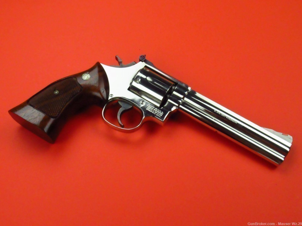 Rare  early 1980'S 586 Nickel Smith & Wesson Revolver 357 Magnum S&W -img-32