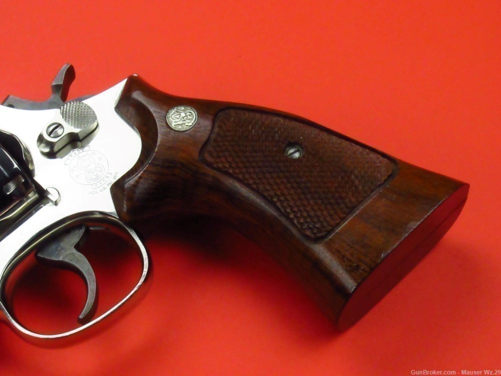 Rare  early 1980'S 586 Nickel Smith & Wesson Revolver 357 Magnum S&W -img-4