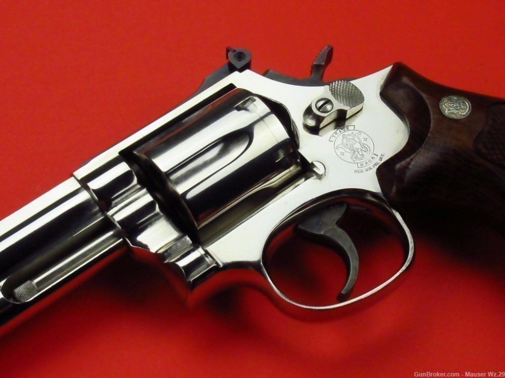Rare  early 1980'S 586 Nickel Smith & Wesson Revolver 357 Magnum S&W -img-3