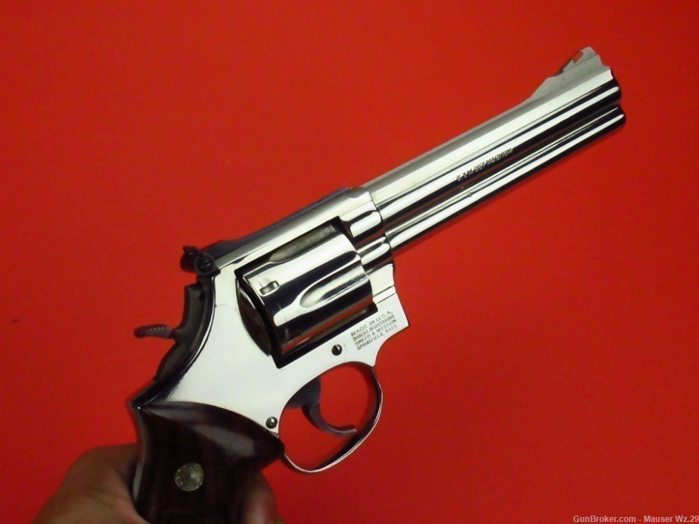 Rare  early 1980'S 586 Nickel Smith & Wesson Revolver 357 Magnum S&W -img-36