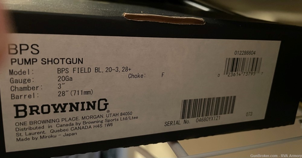 Used Excellent Condition Browning BPS Field 20 gauge 28" Barrel Auction-img-7
