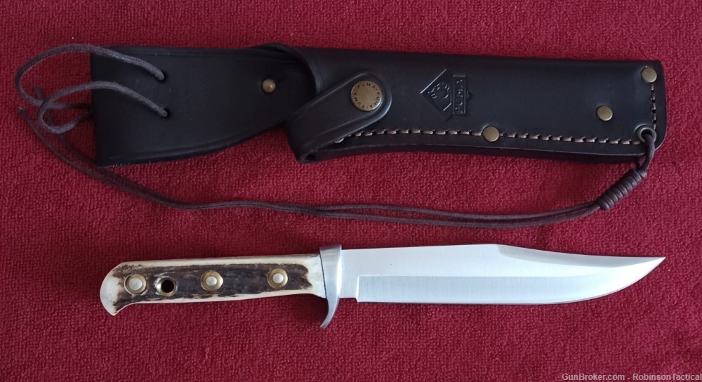 PUMA HANDMADE ORIGINAL BOWIE KNIFE GENUINE STAG "NIB"-img-1