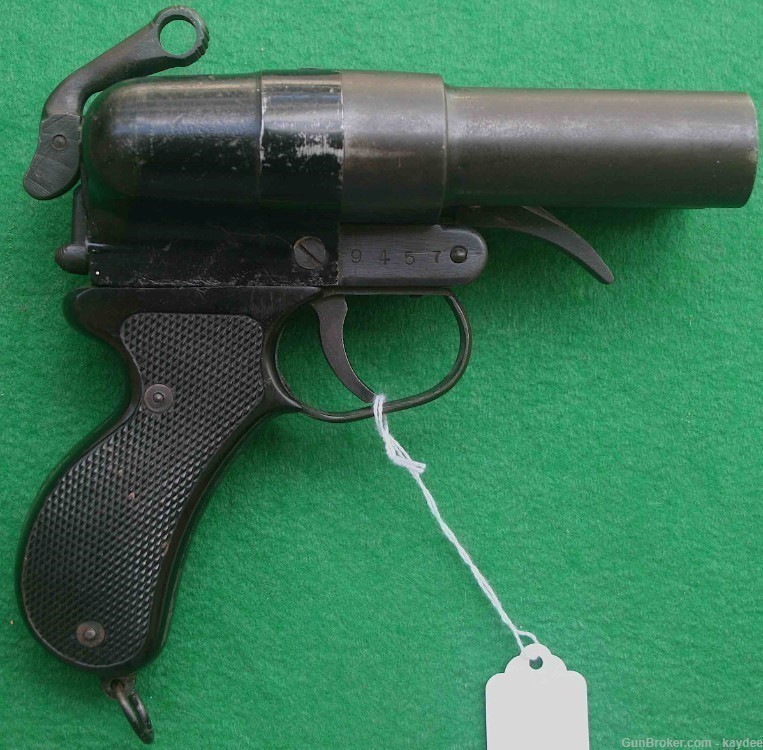 Japanese Navy Type 90 Two Barrel Flare Pistol 3rd Var w/ Holster and Strap-img-1