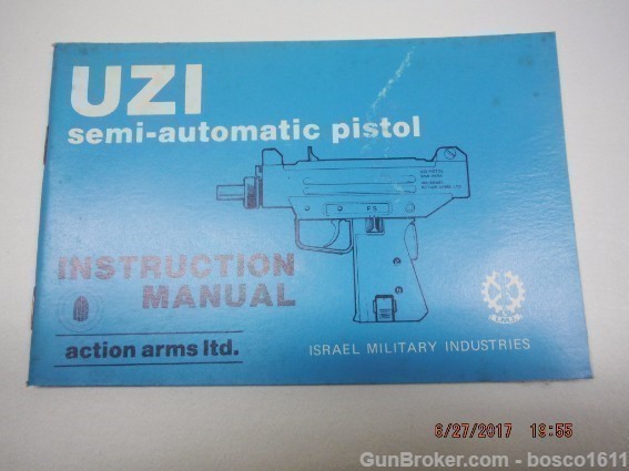 UZI Factory Pistol instruction manual IMI Manual-img-0