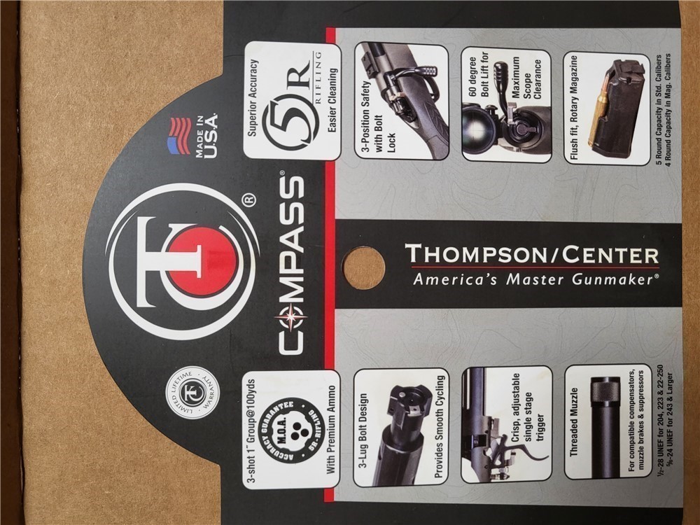 Thompson Center Compass 7mm-08 REM Black Rifle w/ strap-img-4