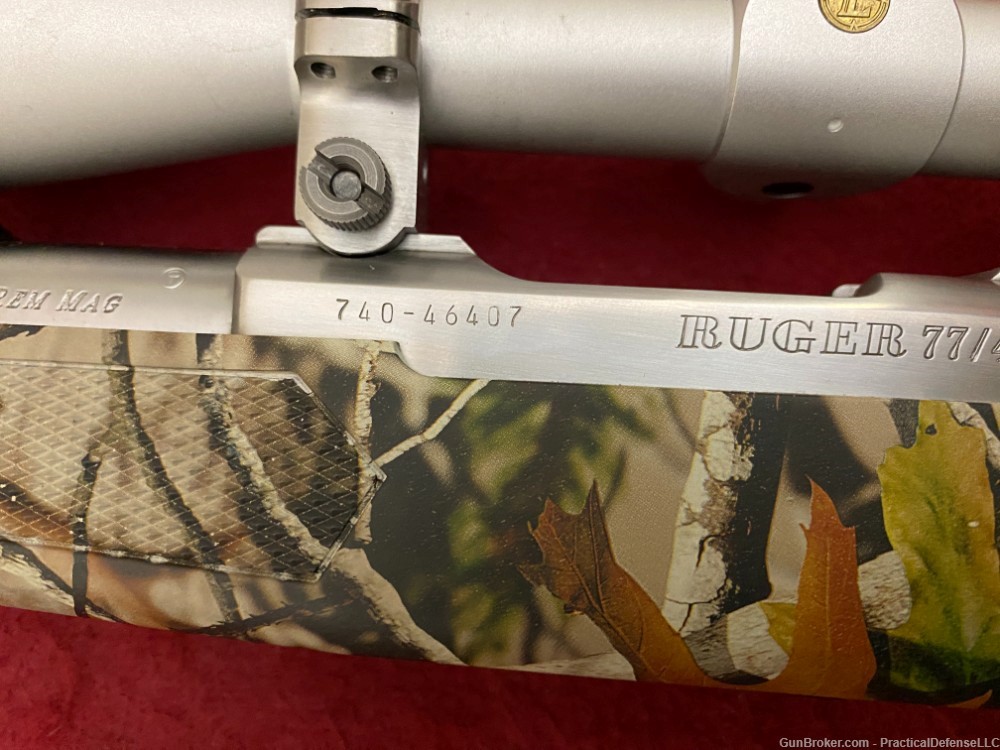 Excellent Ruger M77/44 77/44 .44 mag Stainless / Camo w/ silver Leupold VX1-img-37