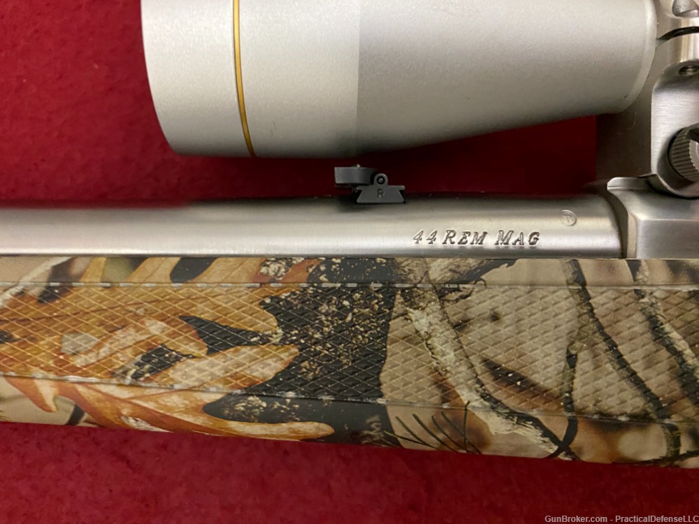 Excellent Ruger M77/44 77/44 .44 mag Stainless / Camo w/ silver Leupold VX1-img-38