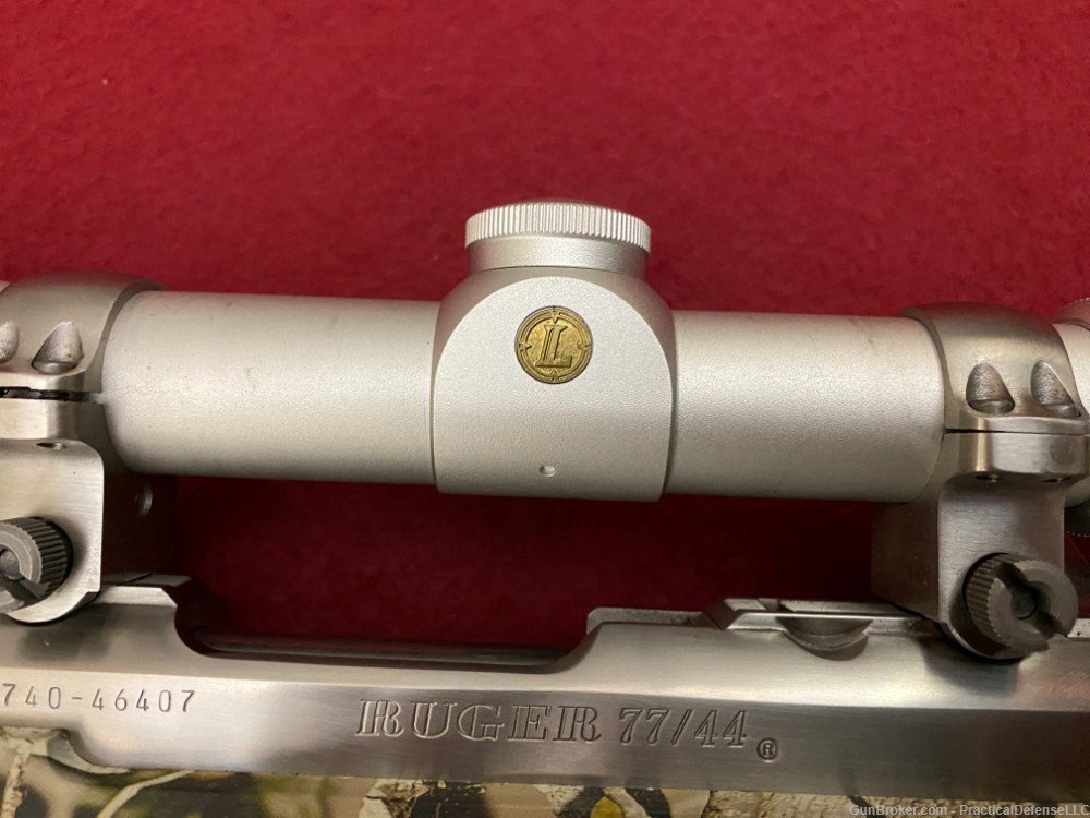 Excellent Ruger M77/44 77/44 .44 mag Stainless / Camo w/ silver Leupold VX1-img-35