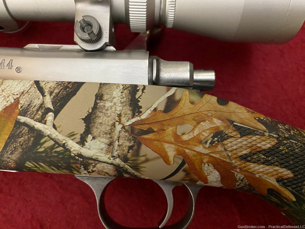 Excellent Ruger M77/44 77/44 .44 mag Stainless / Camo w/ silver Leupold VX1-img-30