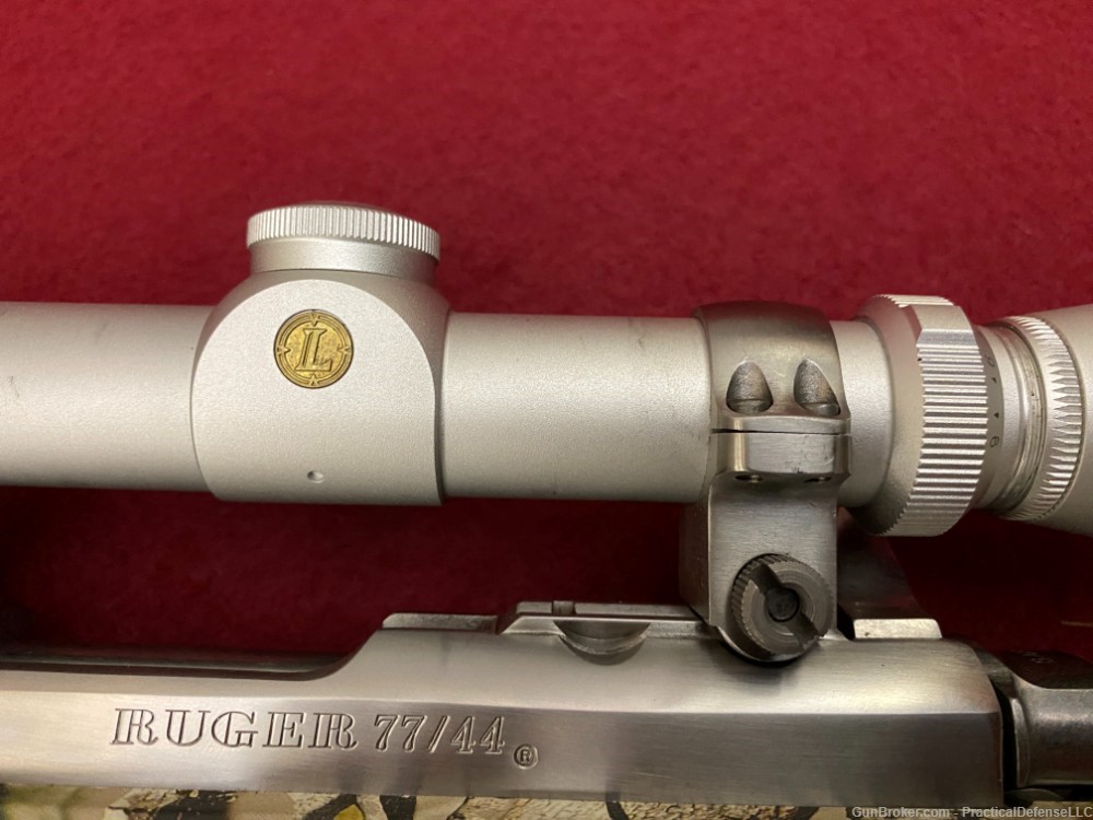 Excellent Ruger M77/44 77/44 .44 mag Stainless / Camo w/ silver Leupold VX1-img-34
