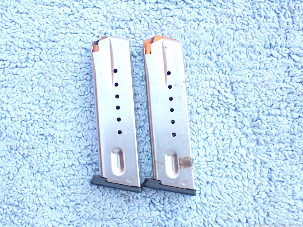(2 TOTAL) SMITH & WESSON 5906 9MM 15RD STAINLESS MAGAZINE-img-0