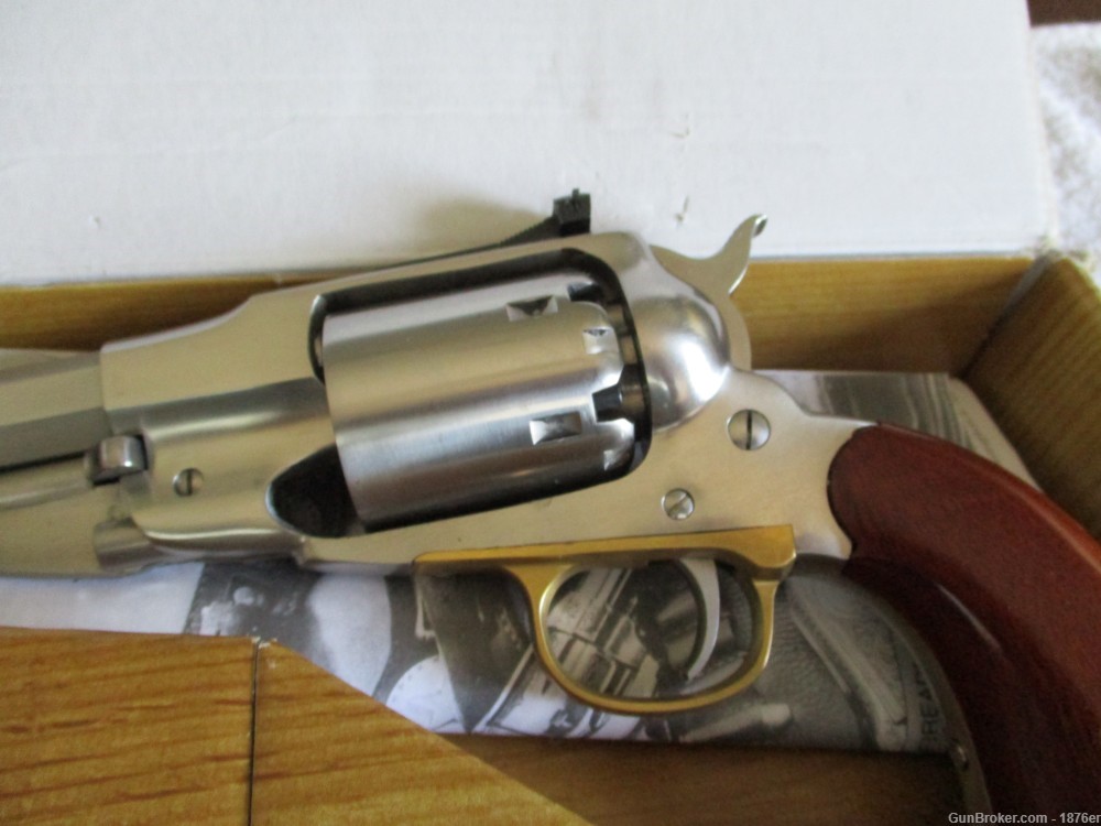 Stainless Steel Uberti Remington 1858 Army Target Model 44 cal Revolver-img-1
