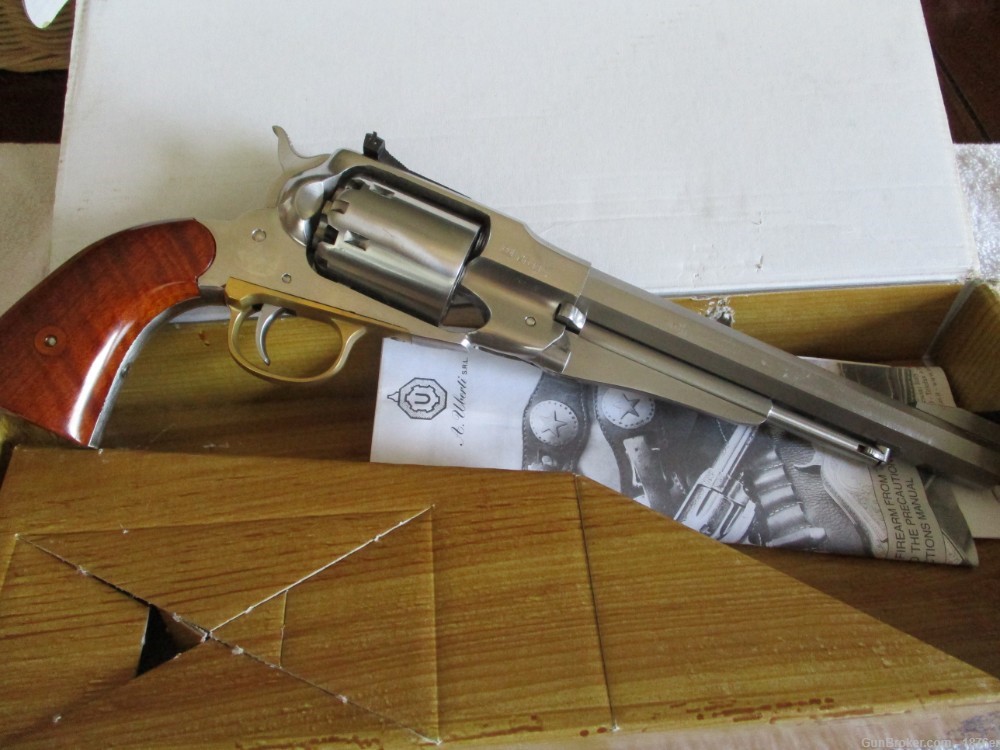 Stainless Steel Uberti Remington 1858 Army Target Model 44 cal Revolver-img-4