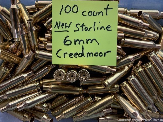 100 Count New Starline 6mm Creedmoor Brass-img-0