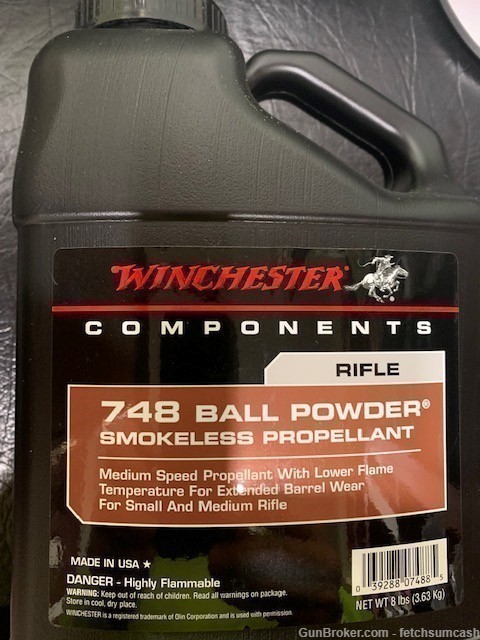 8 Lbs. Winchester 748 Ball Powder, Hazmat Shipping-img-0