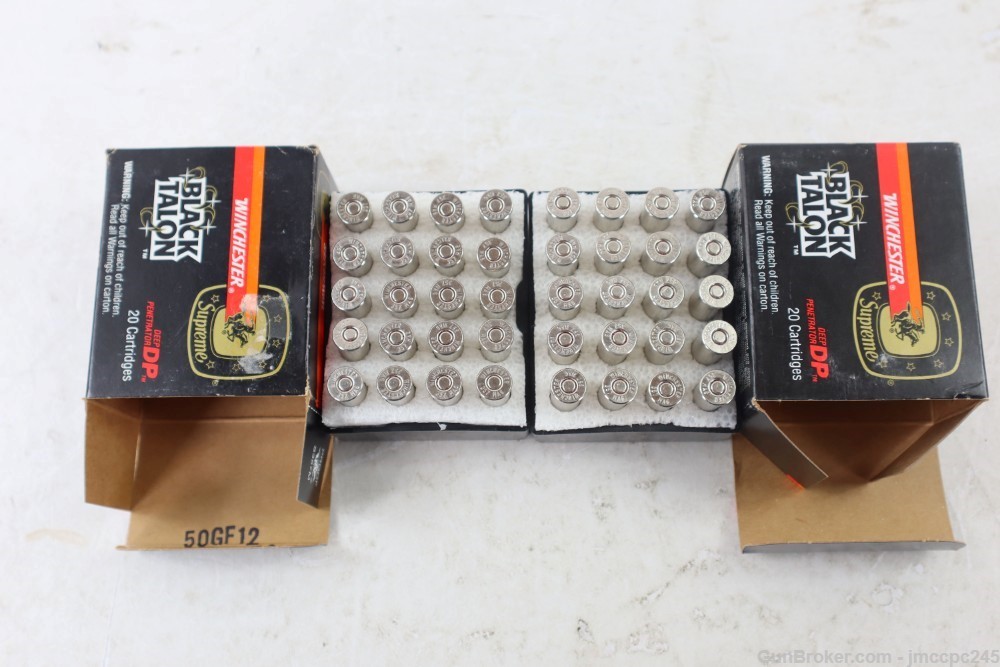 Rare Vintage Winchester .357 Mag Black Talon Ammo 2 Boxes 40 Rounds 180 GR-img-6