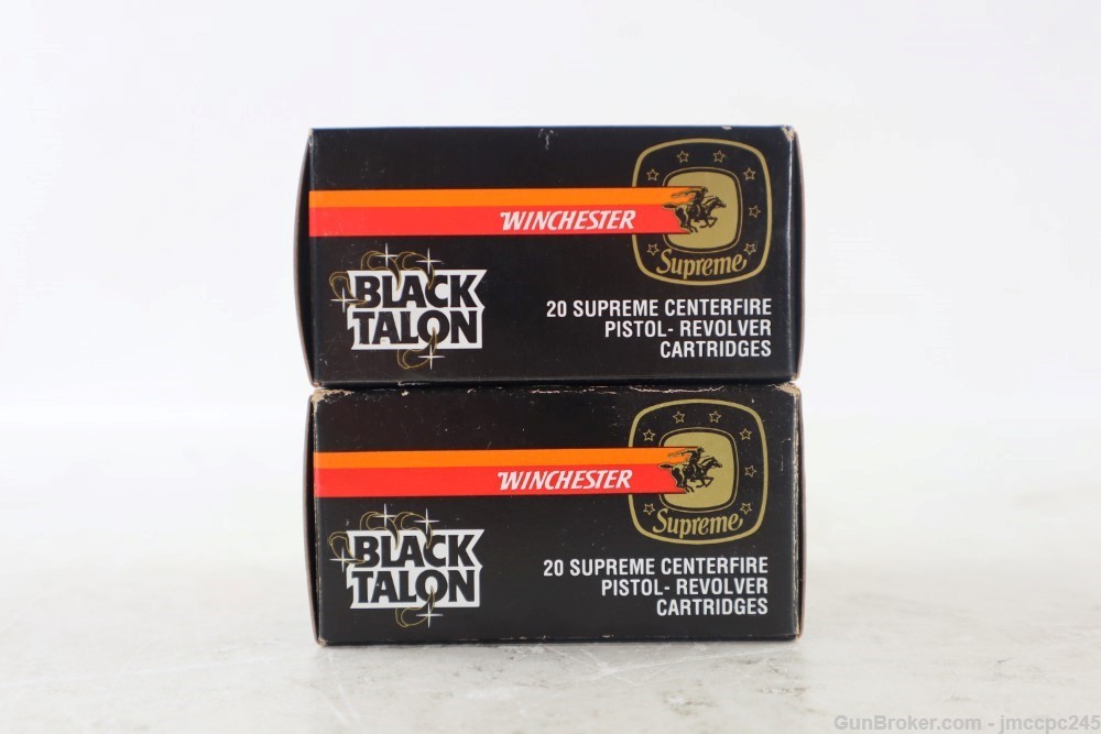 Rare Vintage Winchester .357 Mag Black Talon Ammo 2 Boxes 40 Rounds 180 GR-img-2
