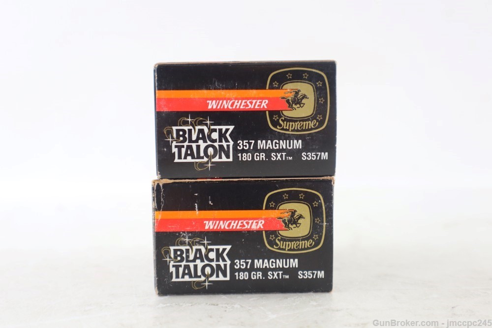 Rare Vintage Winchester .357 Mag Black Talon Ammo 2 Boxes 40 Rounds 180 GR-img-3