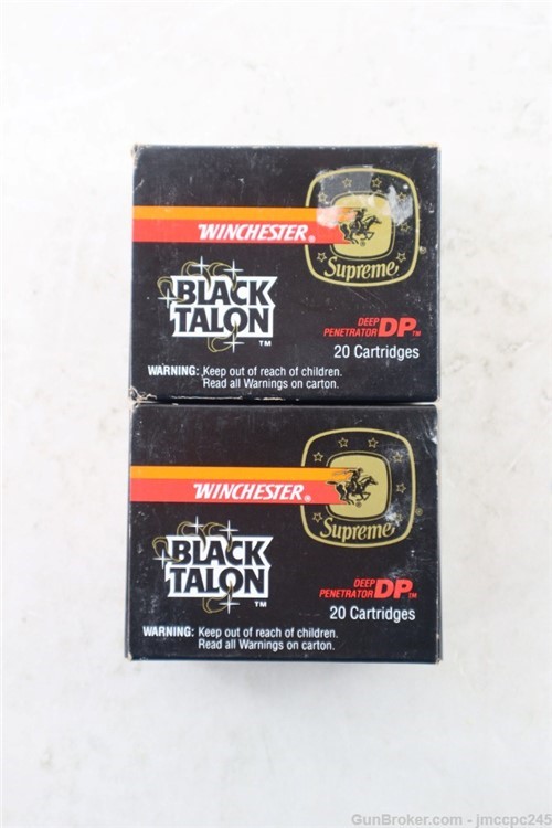 Rare Vintage Winchester .357 Mag Black Talon Ammo 2 Boxes 40 Rounds 180 GR-img-0