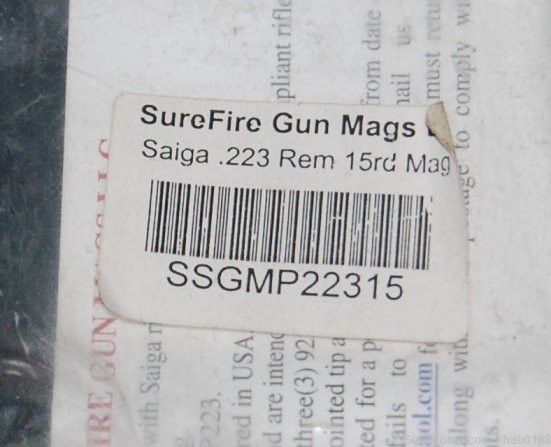 2 New in Package Surefire Saiga .223 15 Round Magazine-img-1