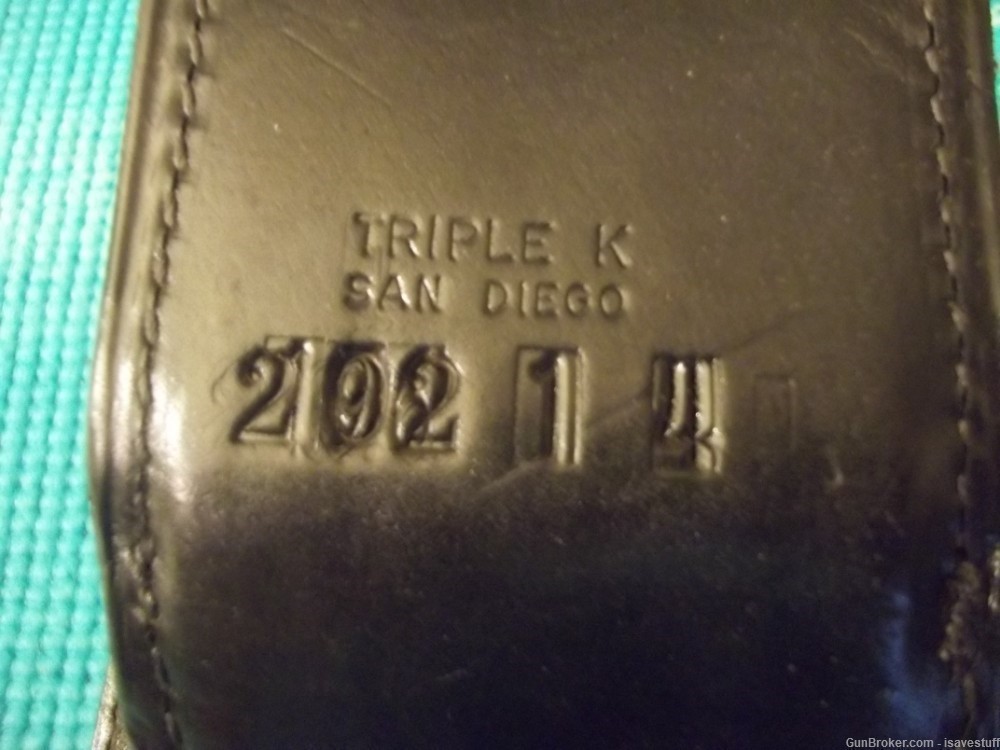 SUPER RARE NOS Triple K R/H FRONT BREAK Leather Duty Holster S&W K L 4"-img-7