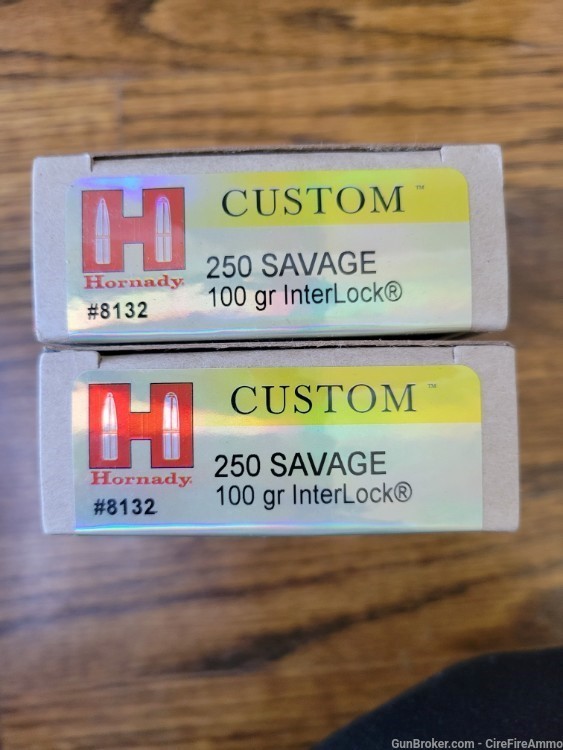 Hornady Custom 250 Savage 100gr interlock 20 rounds (Rare)-img-1