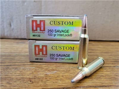 Hornady Custom 250 Savage 100gr interlock 20 rounds (Rare)