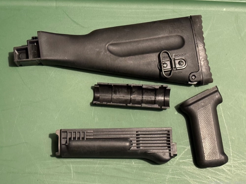 Polymer AK47 stock set with rubber butt pad and heat shield -img-1