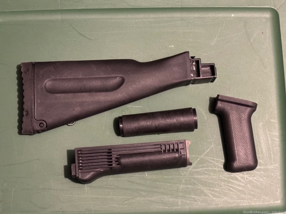 Polymer AK47 stock set with rubber butt pad and heat shield -img-0