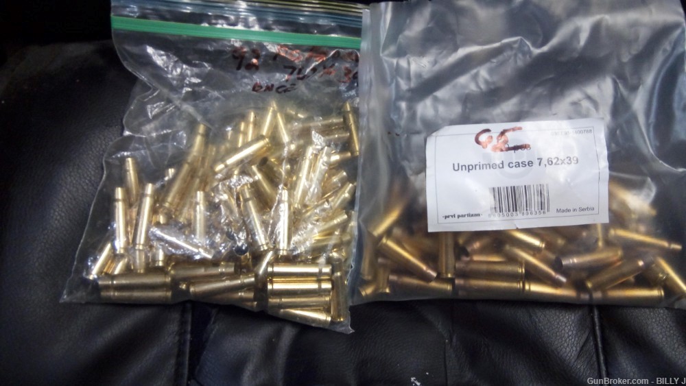 7.62X39 Brass & Hornady .310 123 Gr Sp Bullets & case length guage-img-0